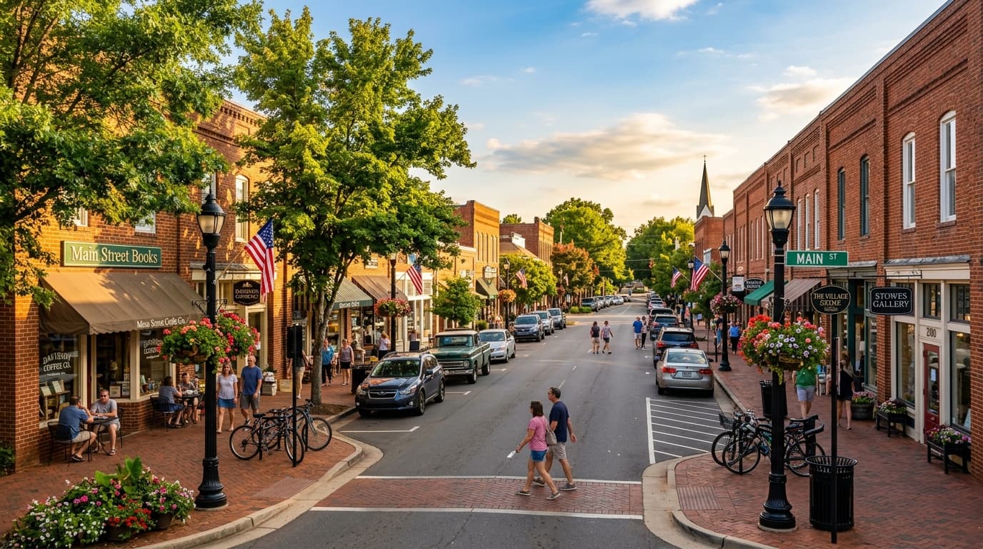 Historic local downtown main street